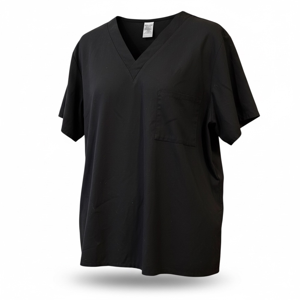Black V-Neck Scrub Top Sz X-Large